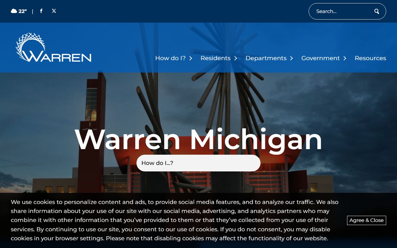 City of Warren official website for Warren marriage records information