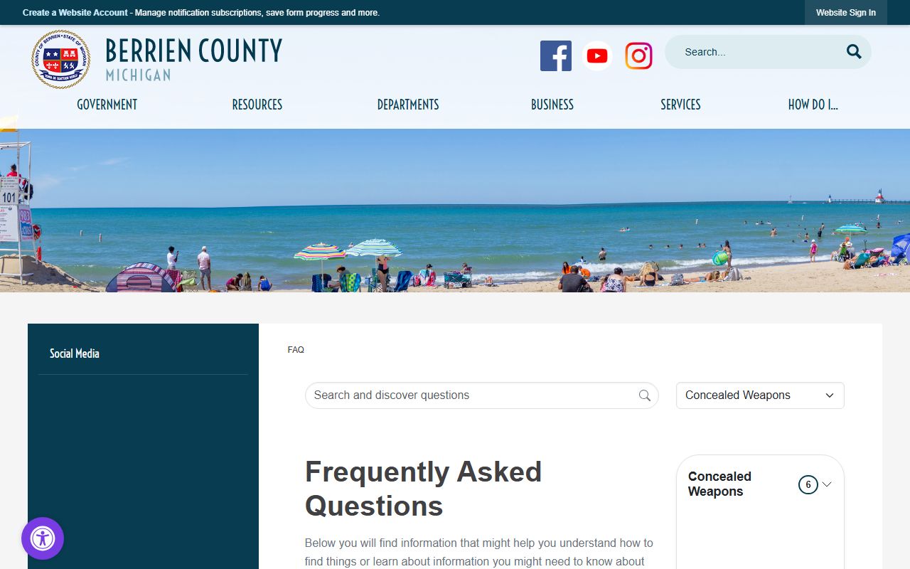 Berrien County Clerk office website for Berrien County Michigan marriage records